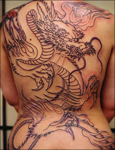 Japanese dragon tattoo FullBackDragonJapaneseTribalTattooDesign2